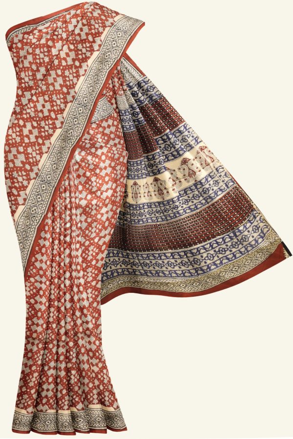 Reddish Maroon Modern Silk Saree K0208051004 5 Saree