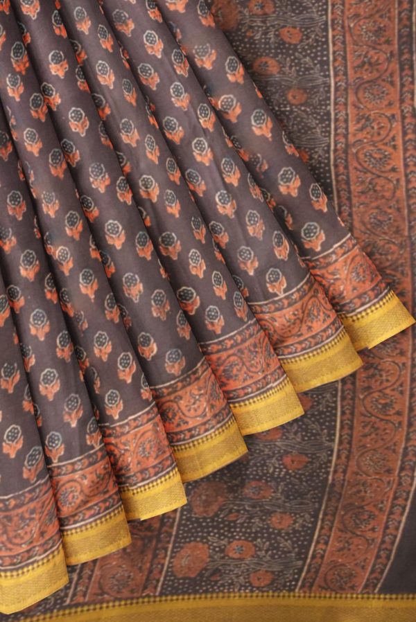 Wine Modal Cotton Silk Saree K0195041607 4 Pleats and Pallu